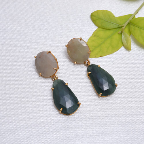 Multi sapphire earrings in gold plated silver