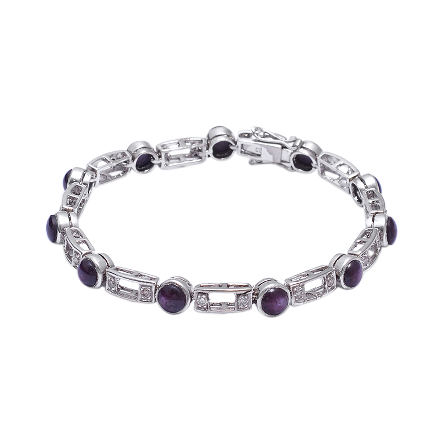 Star Ruby & Diamonds bracelet in silver - Image 3