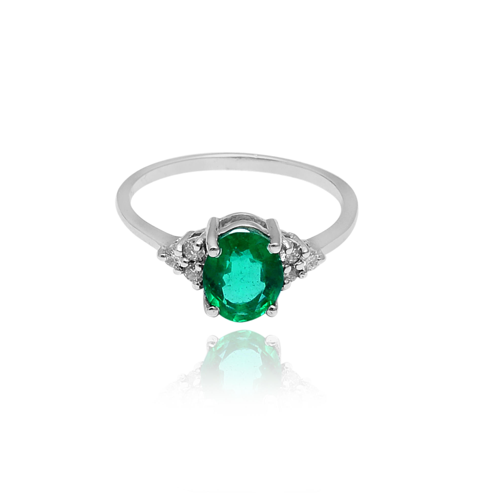 Oval emeralds & diamonds in 18ct white gold - Image 3
