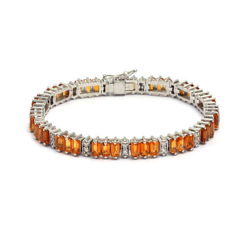 Citrine & Zircon bracelet in silver