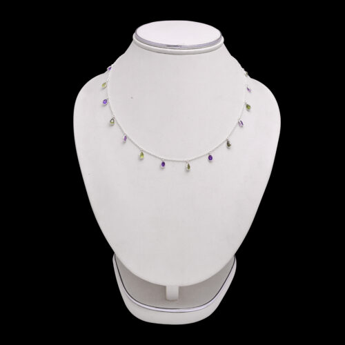 Peridot & Amethyst necklace in silver
