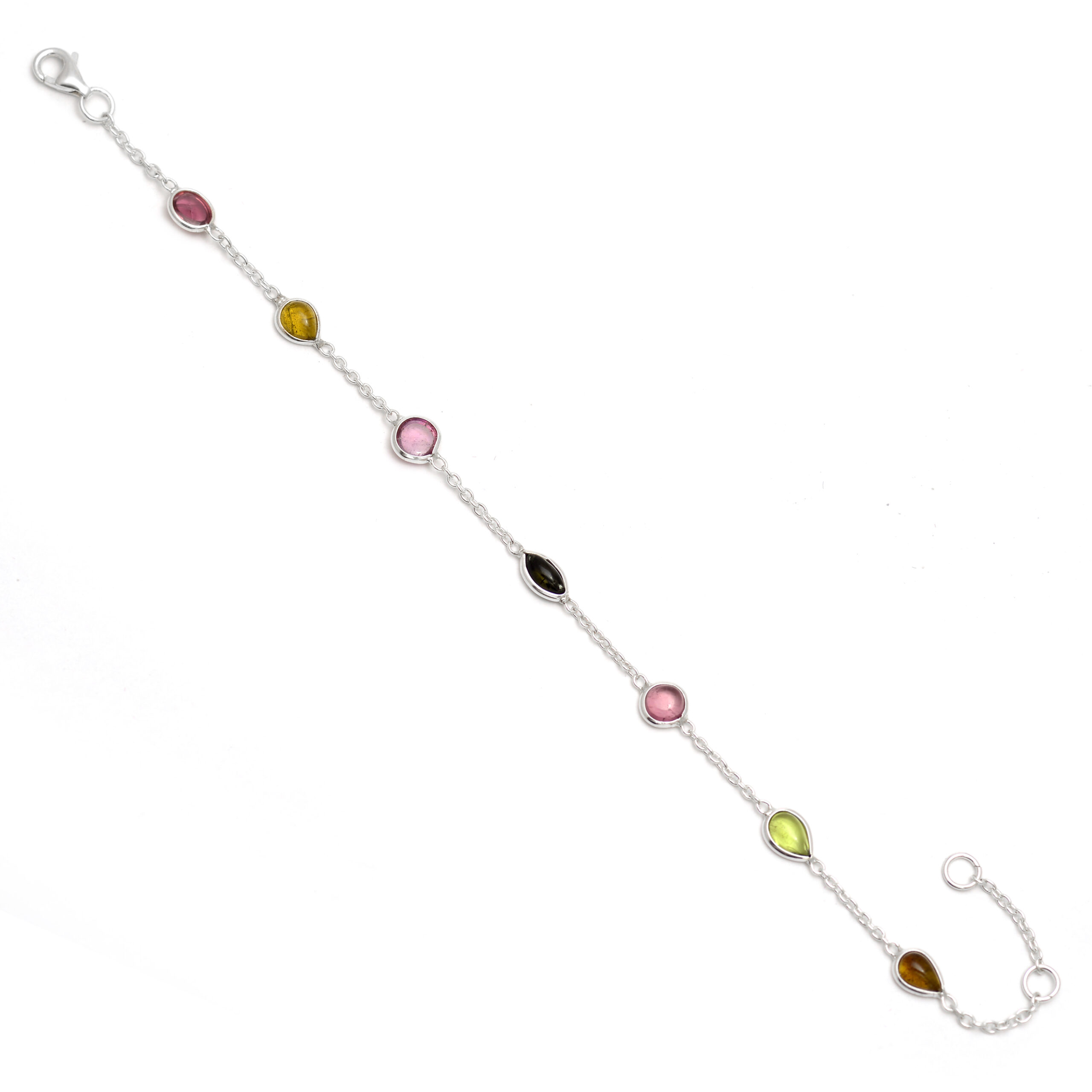 Multi Tourmaline bracelet in silver - Image 2