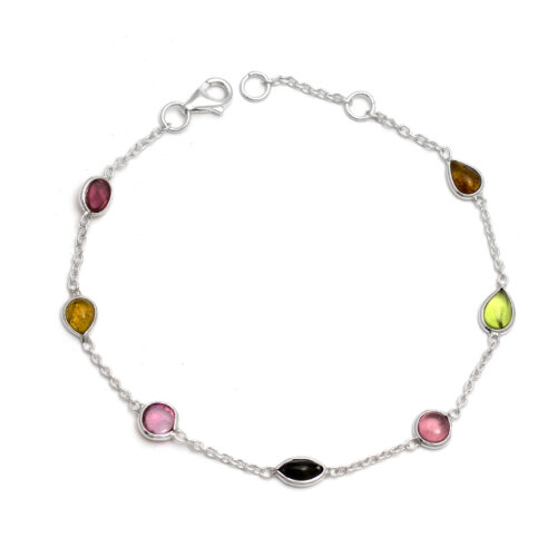Multi Tourmaline bracelet in silver