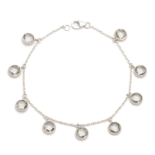 Green Amethyst bracelet in silver