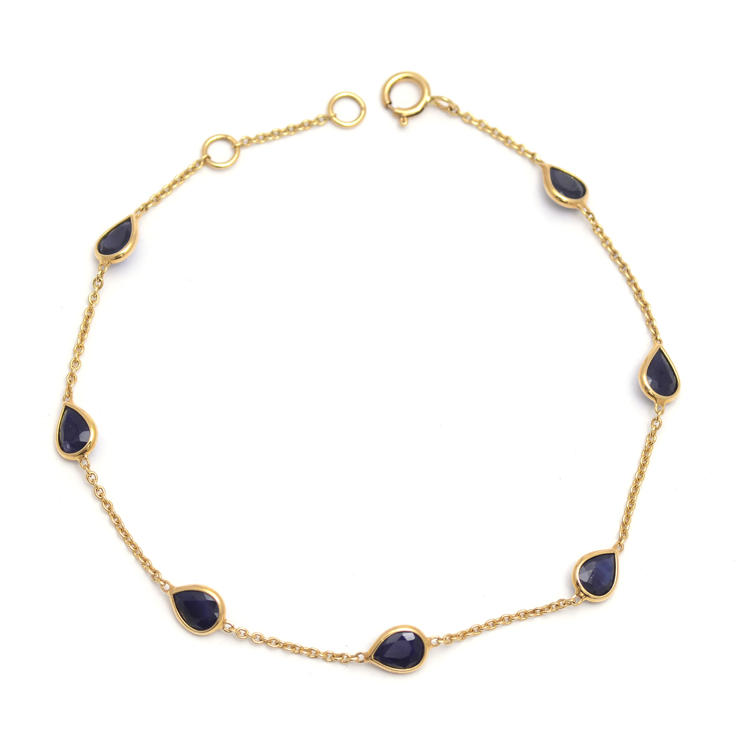 Blue sapphire bracelet in 18KT gold