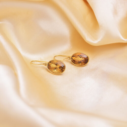 Citrine earrings in 18KT gold