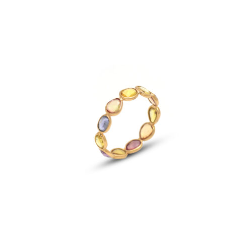 Multi sapphire eternity band in 18KT gold
