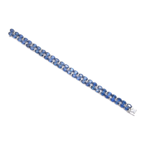Oval blue sapphires bracelet in 18KT white gold