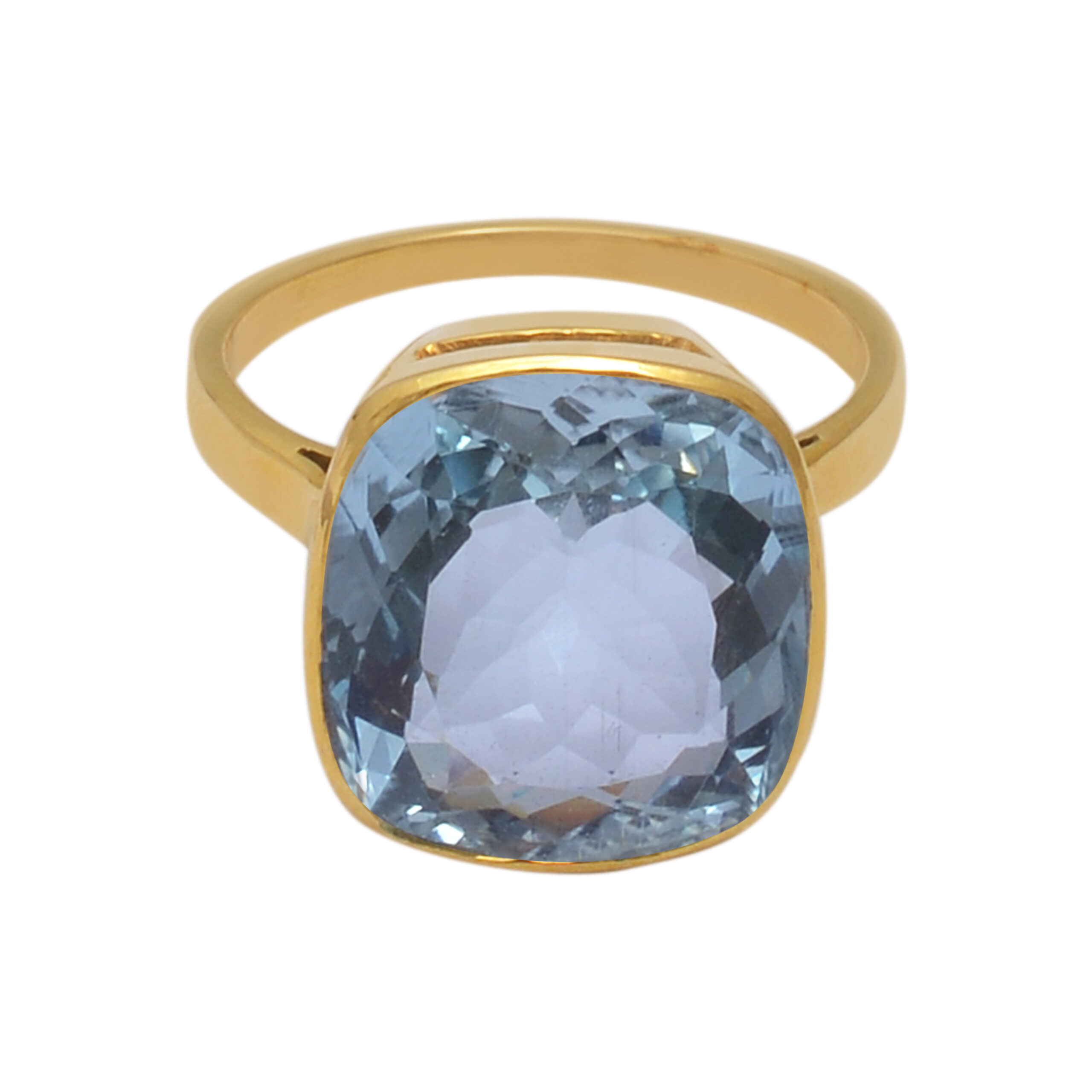 Aquamarine ring in 18KT yellow gold - Image 3