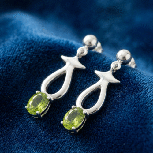 Natural Peridot Drop Earrings