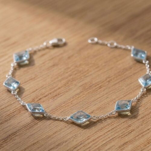 Sterling Silver Blue Topaz Bracelet