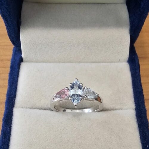 Sterling Silver Three Stone Ring