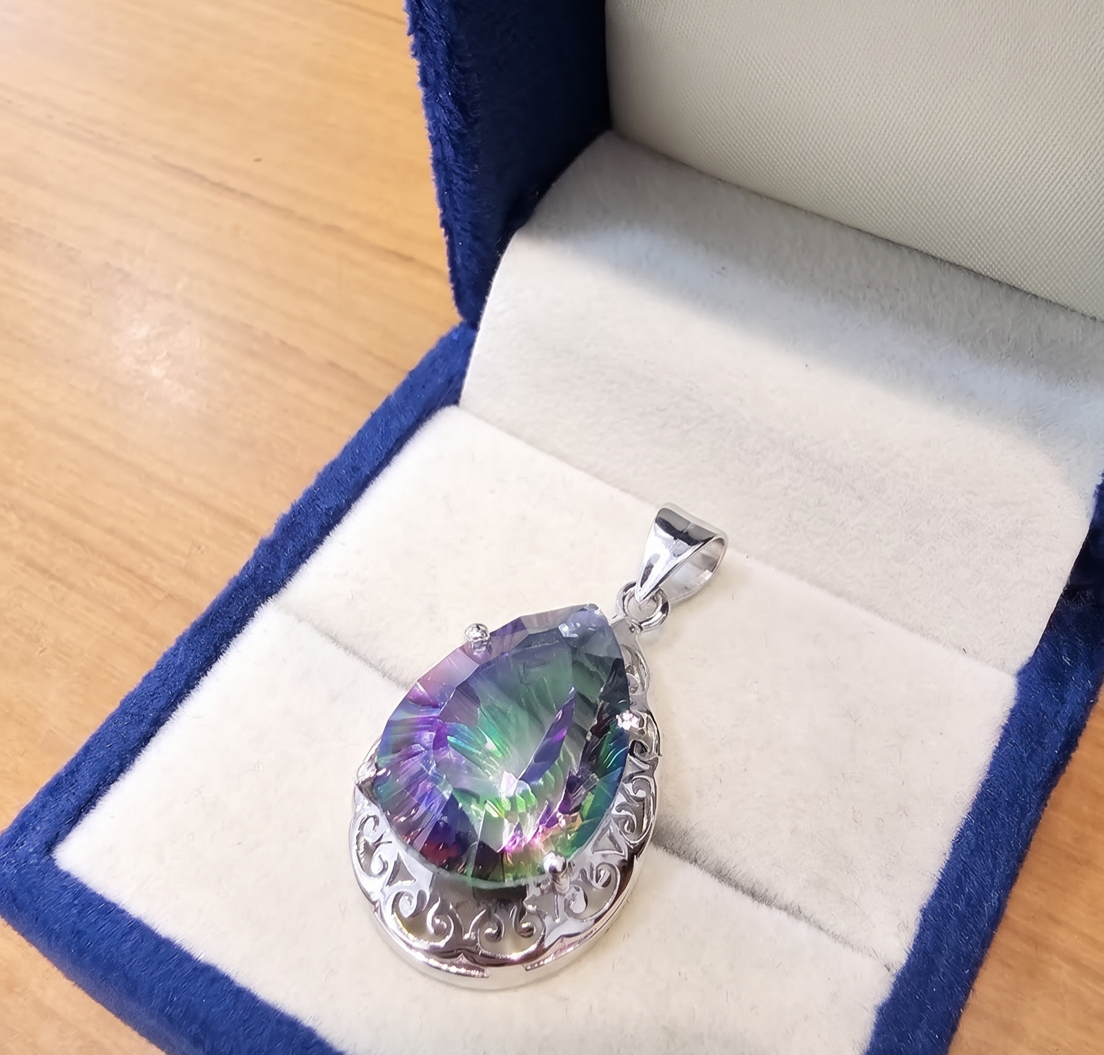 Sterling Silver Mystic Topaz Pendant Necklace - Image 2