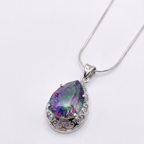 Sterling Silver Mystic Topaz Pendant Necklace
