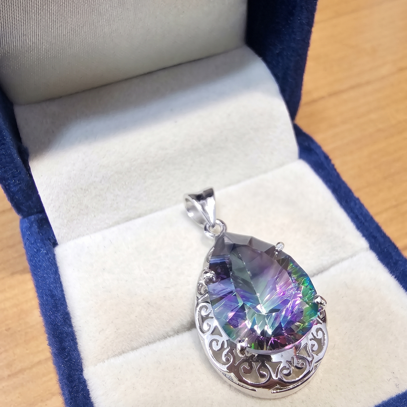 Sterling Silver Mystic Topaz Pendant Necklace - Image 5